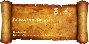 Bukovits Arnold névjegykártya