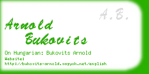 arnold bukovits business card